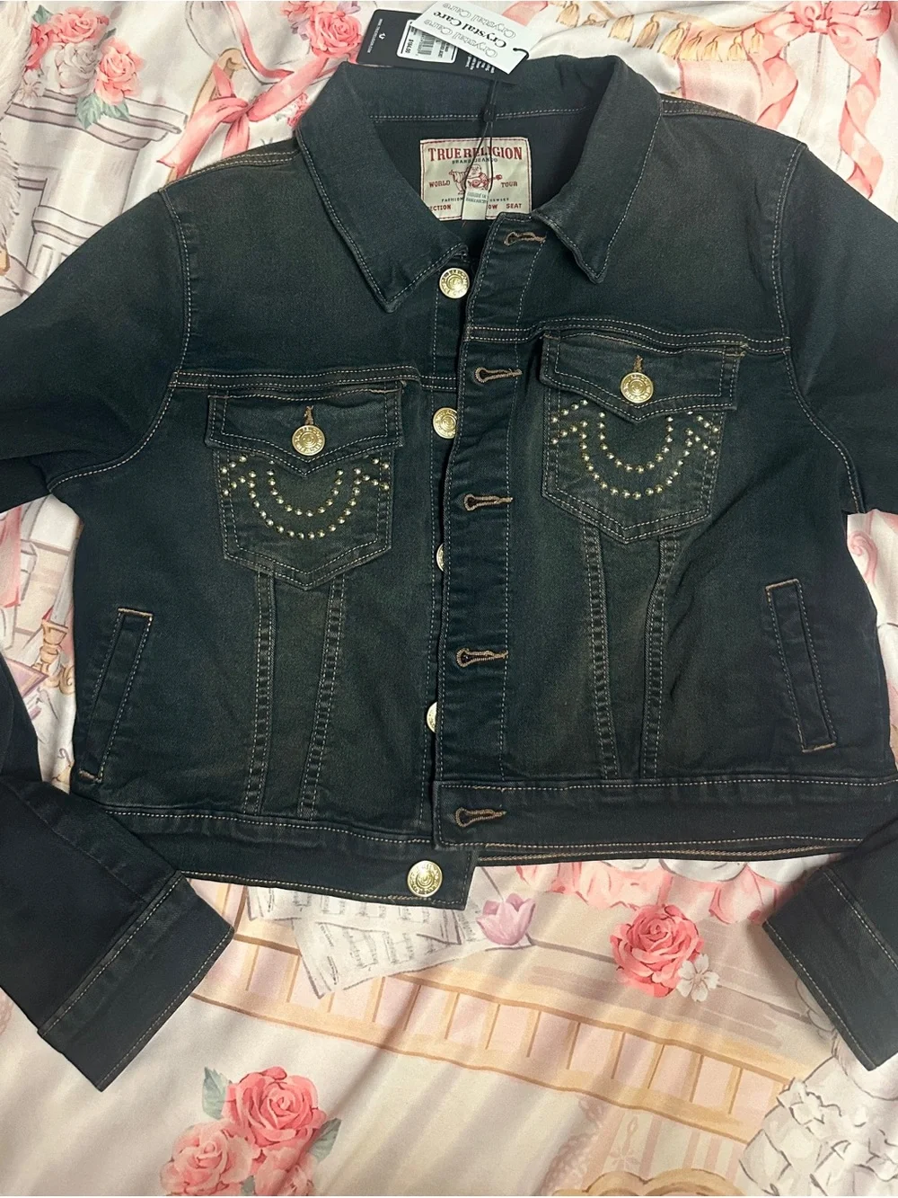 True Religion Studded Crop Trucker Jacket